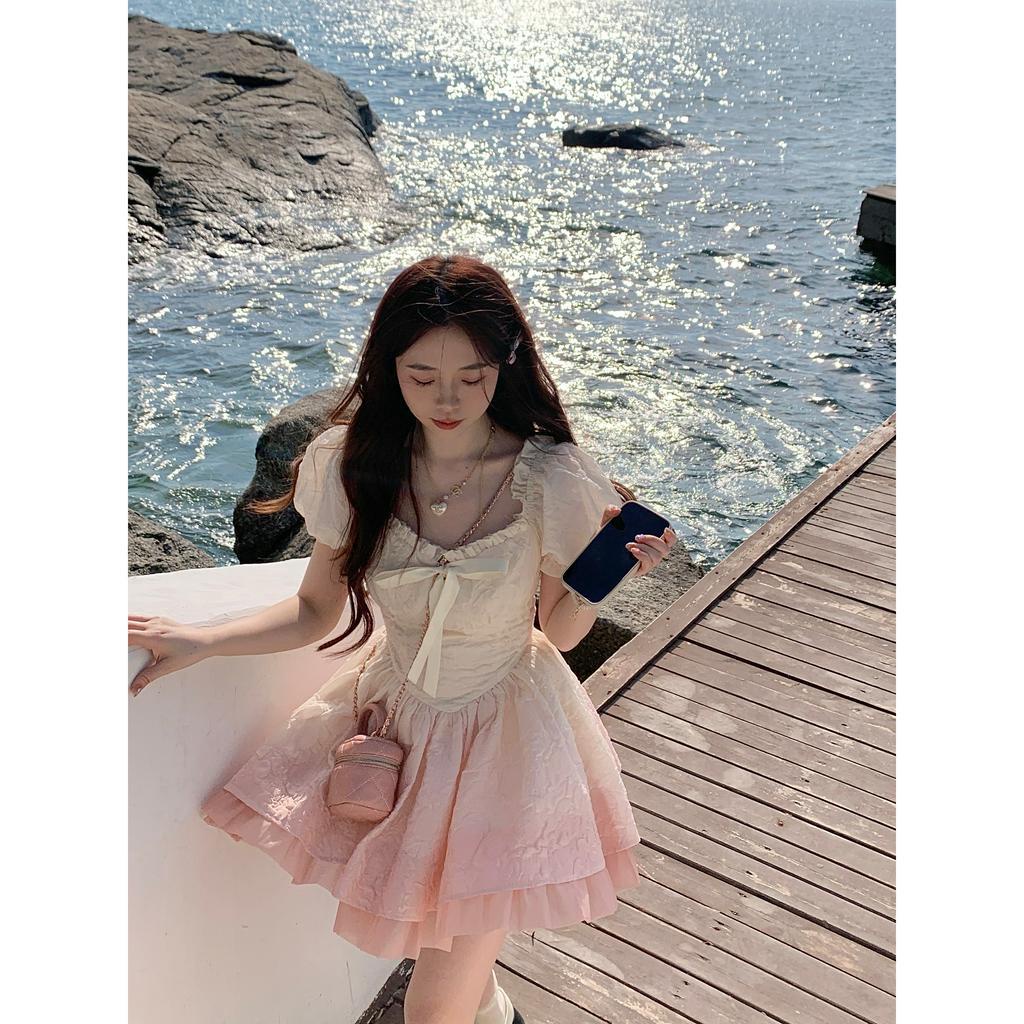 qkoole  Mới Đầm Công Chúa Phối Màu gradient Ngọt Ngào Xinh Xắn Cho Nữ