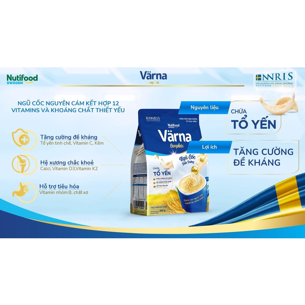 [HSD T5-2024] Ngũ Cốc Dinh Dưỡng Varna Complete Chứa Tổ Yến 500g.