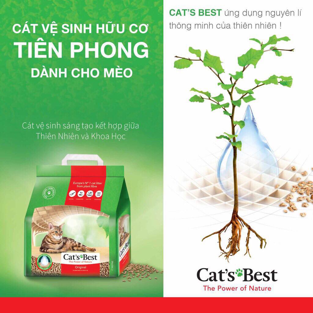 [ Xả được Tolet ] Cát gỗ vệ sinh cho mèo Cat’s Best Original khử mùi vón cục 5L và 10L