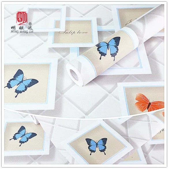 Decal giấy dán tường bướm 3D khổ 45cm keo sẵn bóc dán