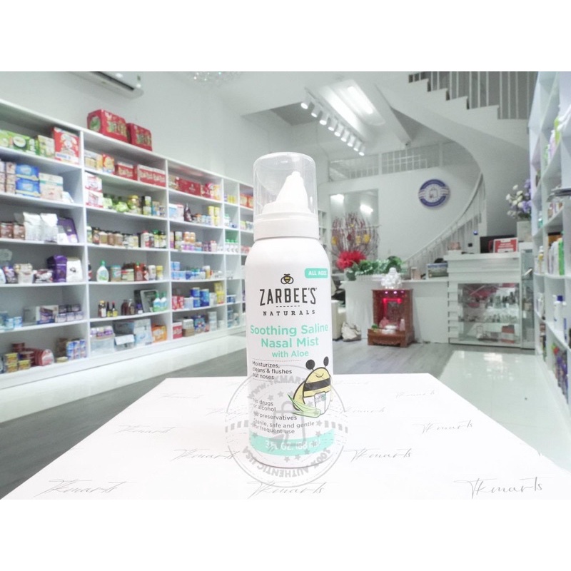 XỊT MŨI ZARBEE'S NATURALS SOOTHING SALINE MIST WITH ALOE - NƯỚC MUỐI CHO BÉ
