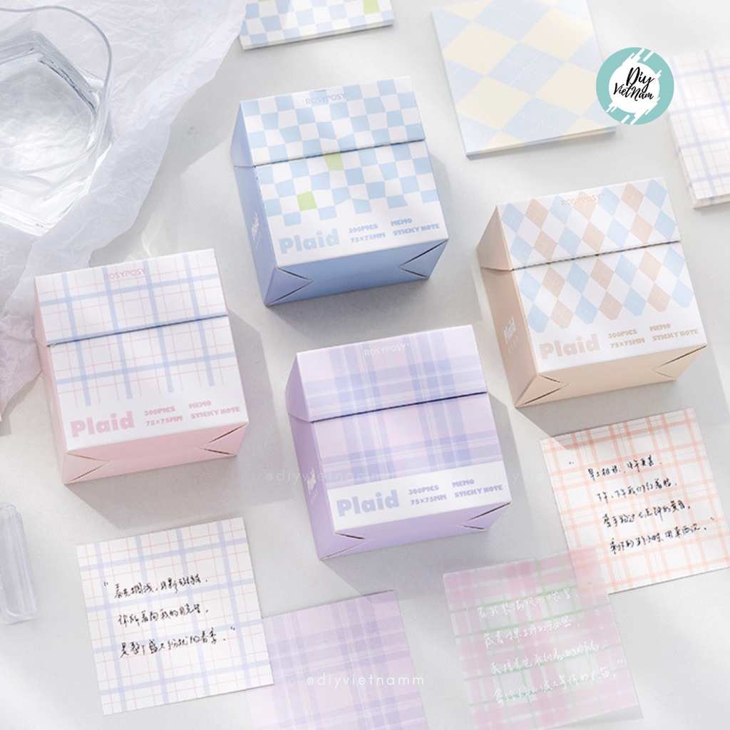 HỘP GIẤY NOTE PLAID 300 TỜ