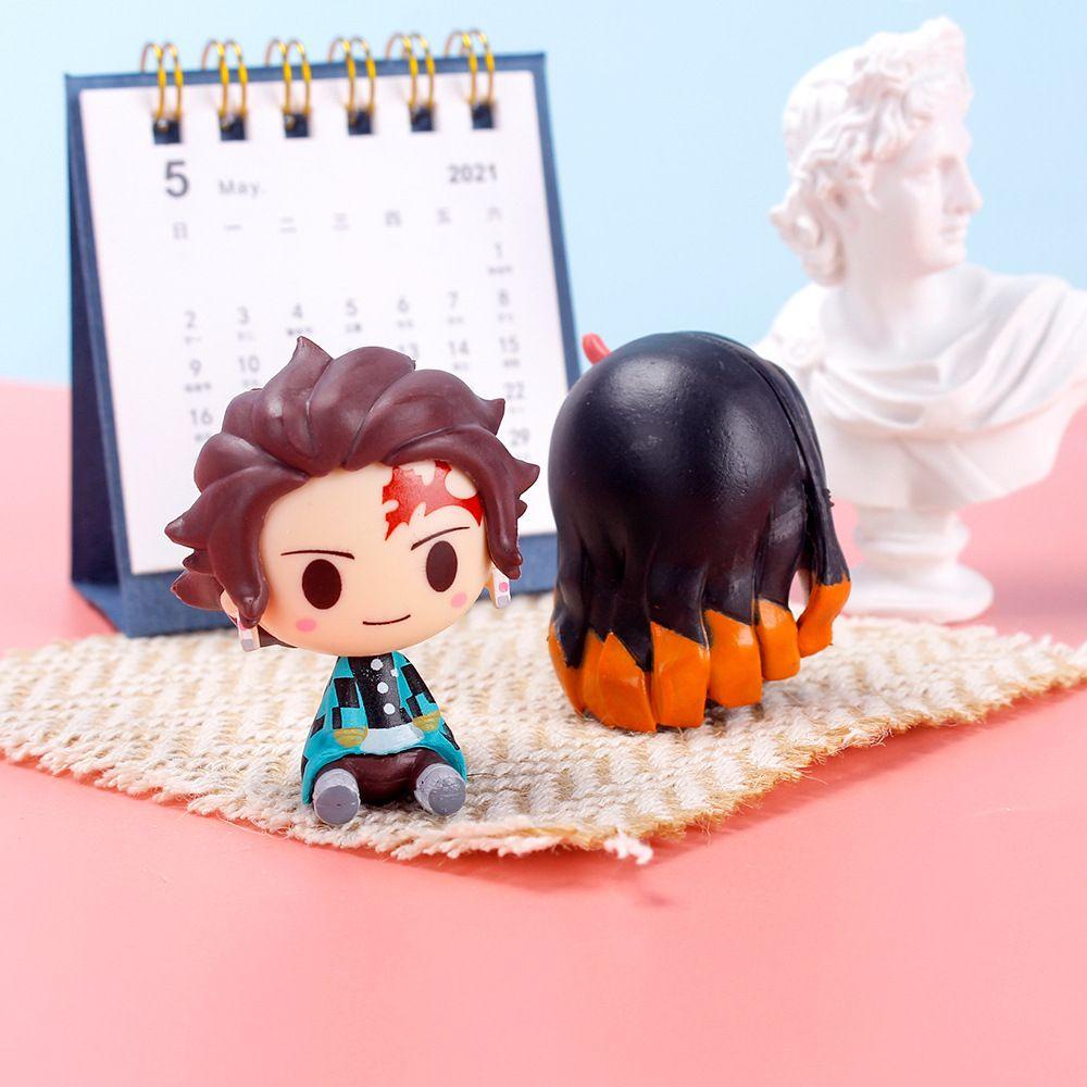 Set 4 Mô Hình Nhân Vật Hoạt Hình Kamado Tanjirou Demon Slayer Kimetsu No Yaiba Kamado Nezuko Agatsuma Mini Dễ Thương