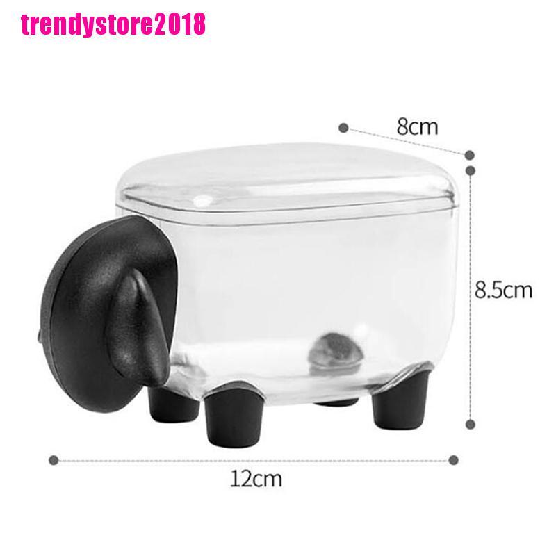 Hộp đựng tăm xỉa răng để bàn trong suốt hình chú cừu dễ thương