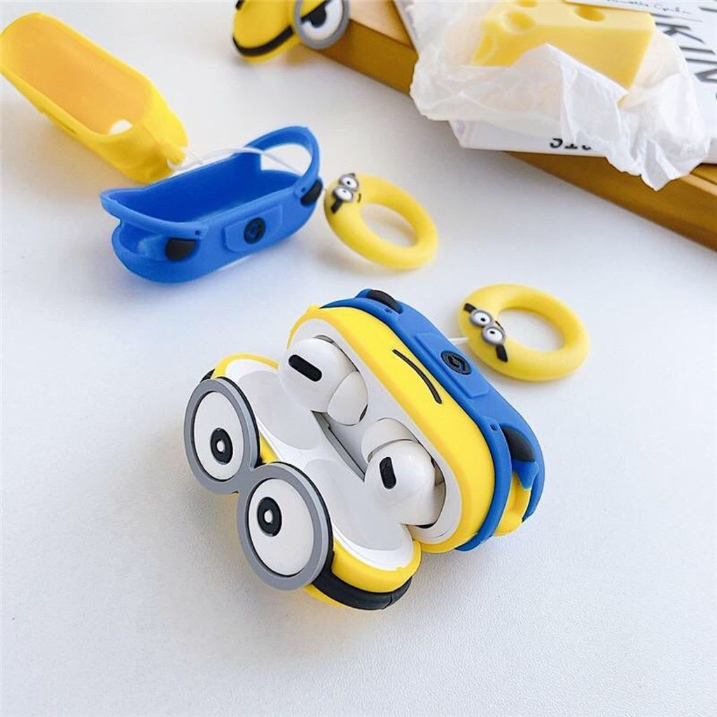 Vỏ Bọc Tai Nghe AirPods 1 2 3 Pro Case Sillcon Dẻo 3D Ốp Bảo Vệ hình Minions Siêu Cute - Minh An Saigon
