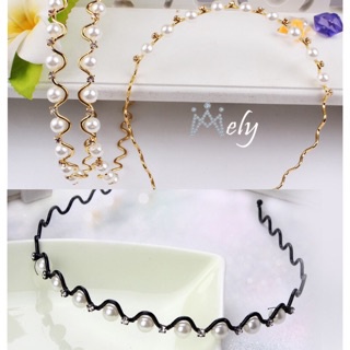 Bờm Tóc Đính Ngọc Trai Phong Cách Retro Cho Nữ - Băng Đô Cài Tóc Hàn Quốc Vintage