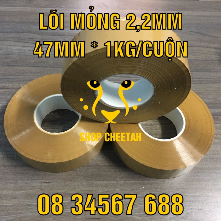 (Lõi giấy 2mm x 1kg) Băng dính đục 1kg/cuộn – Màu đục - Lõi giấy siêu mỏng 2mm – Siêu dai và dính