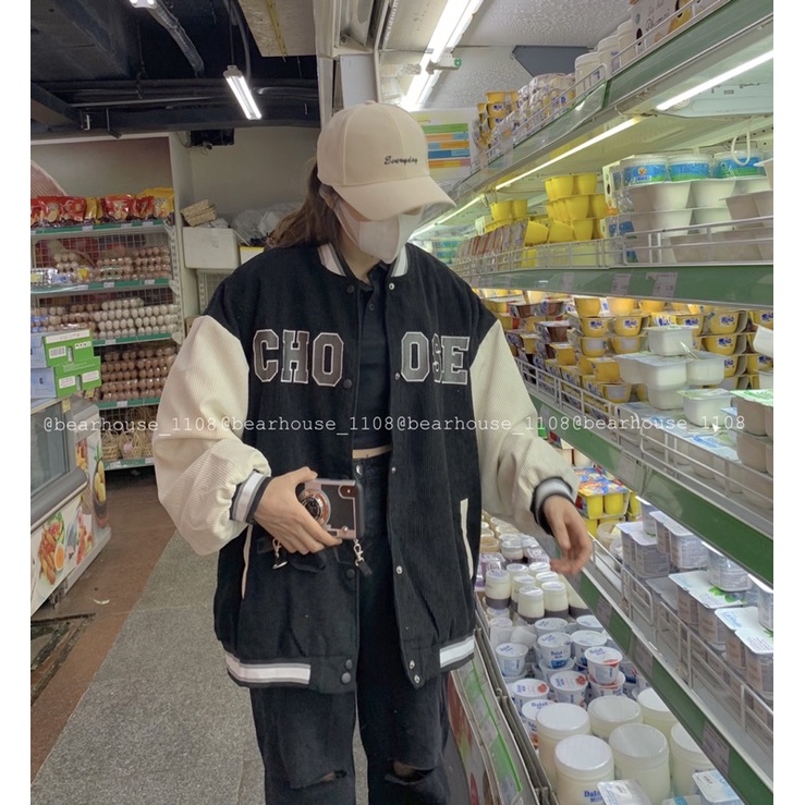 🌱 ÁO KHOÁC NỈ NHUNG BOMBER *CHOOSE* 🌱 | BigBuy360 - bigbuy360.vn