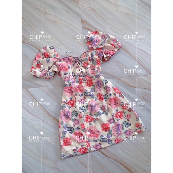 VÁY HOA NHÍ RÚT DÂY ZARA XUẤT DƯ XỊN MÀU PASTEL NHẸ NHÀNG