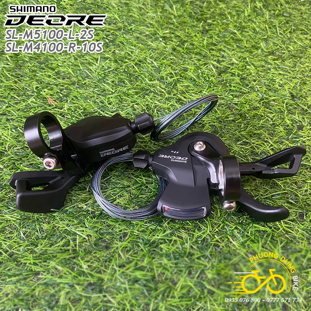 Tay đề bấm xả xe đạp SHIMANO DEORE SL M4100-R SL M5100-L  2x10 Speed - Hàng Chính Hãng