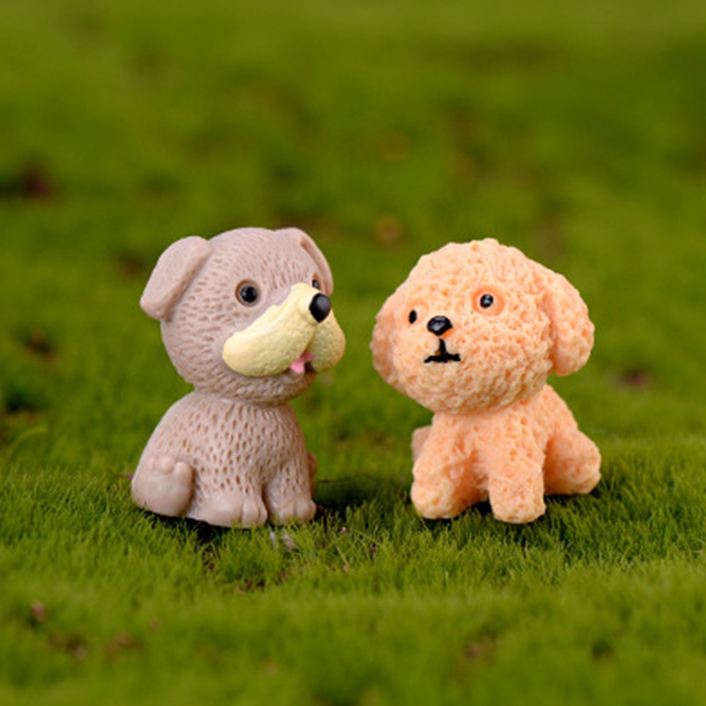 Chú chó nhỏ bằng nhựa resin đáng yêu thích hợp trang trí tiểu cảnh