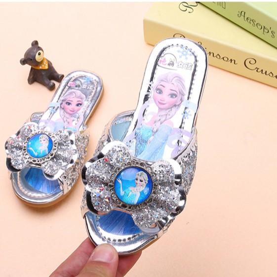 Dép Quai Ngang In Hình Công Chúa Elsa Thời Trang Mùa Hè Cho Bé Gái size 26-36