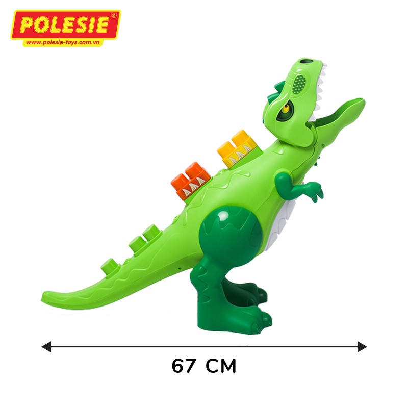 Đồ Chơi Mô Hình Khủng Long Cỡ Lớn+Bộ Lắp Ghép 30 Chi Tiết Nhựa Nguyên Sinh Nhập Khẩu Châu Âu CHÍNH HÃNG POLESIE 67807