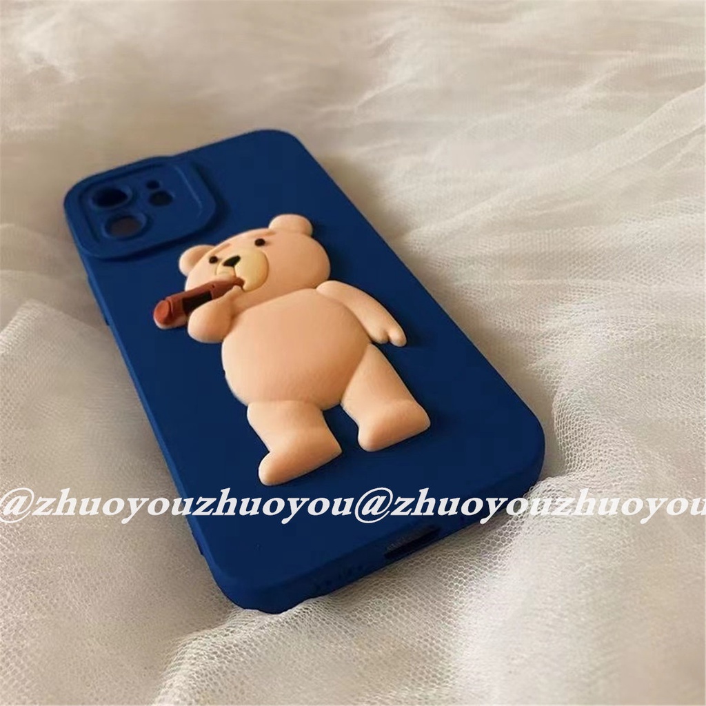 Mới Ốp Điện Thoại Chống Sốc In Hình Gấu Bắt Bia Cho Iphone 13 11 12 xs xr 78plus 6