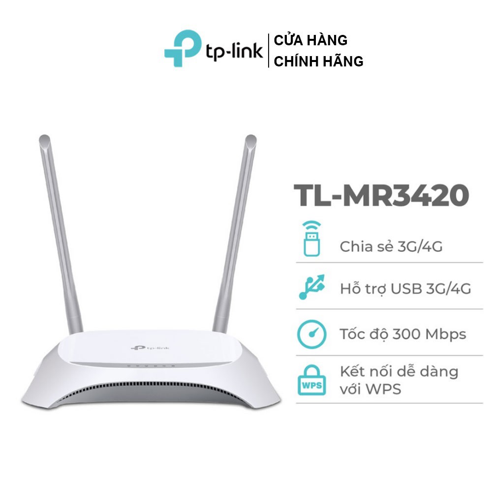 Bộ Phát Wifi Di Động 3G/4G TP-Link TL-MR3420 Chuẩn N 300Mbps