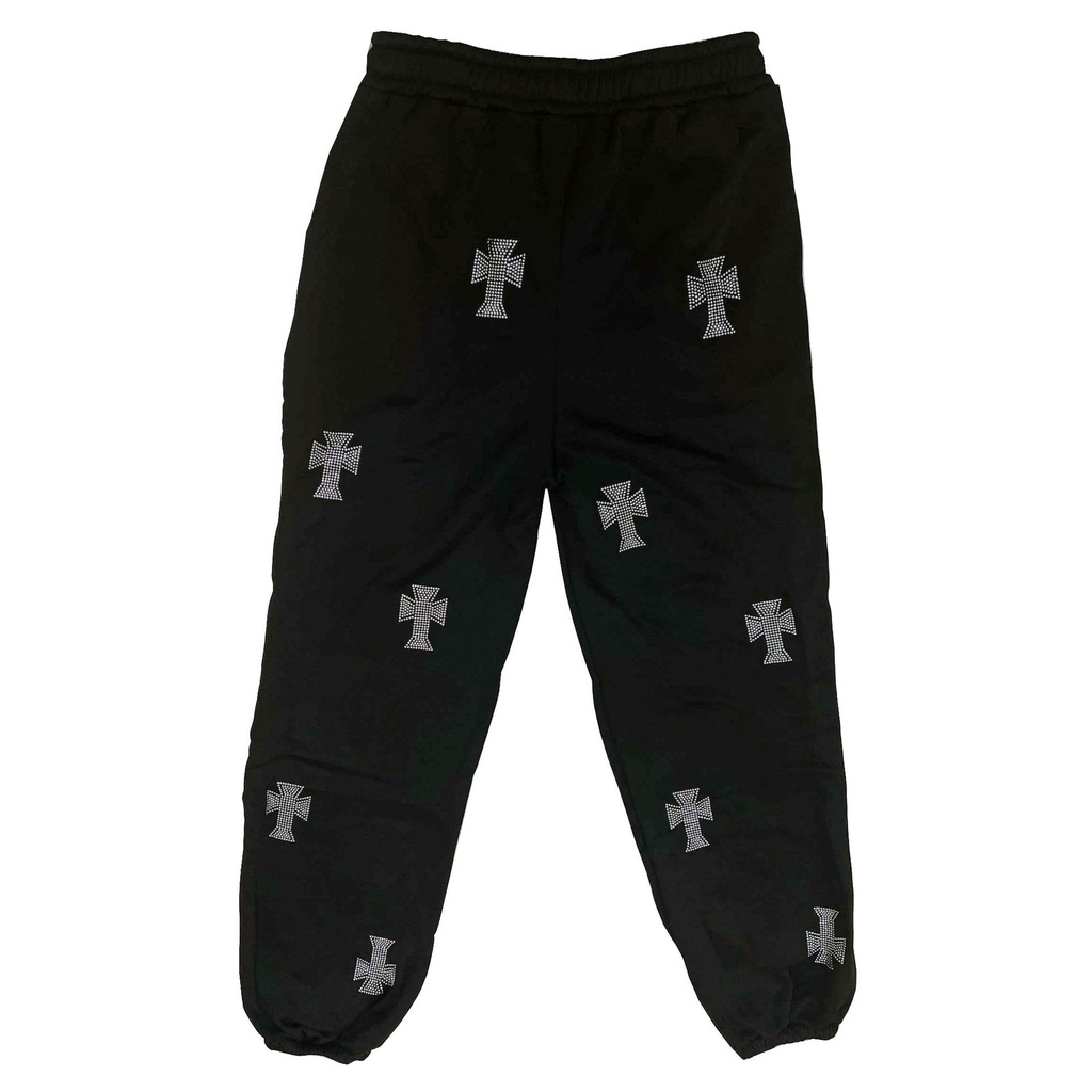Set Áo Hoodie Dài Tay Đính Đá + Quần Dài Phong Cách Hiphop Thời Trang Hàn Quốc