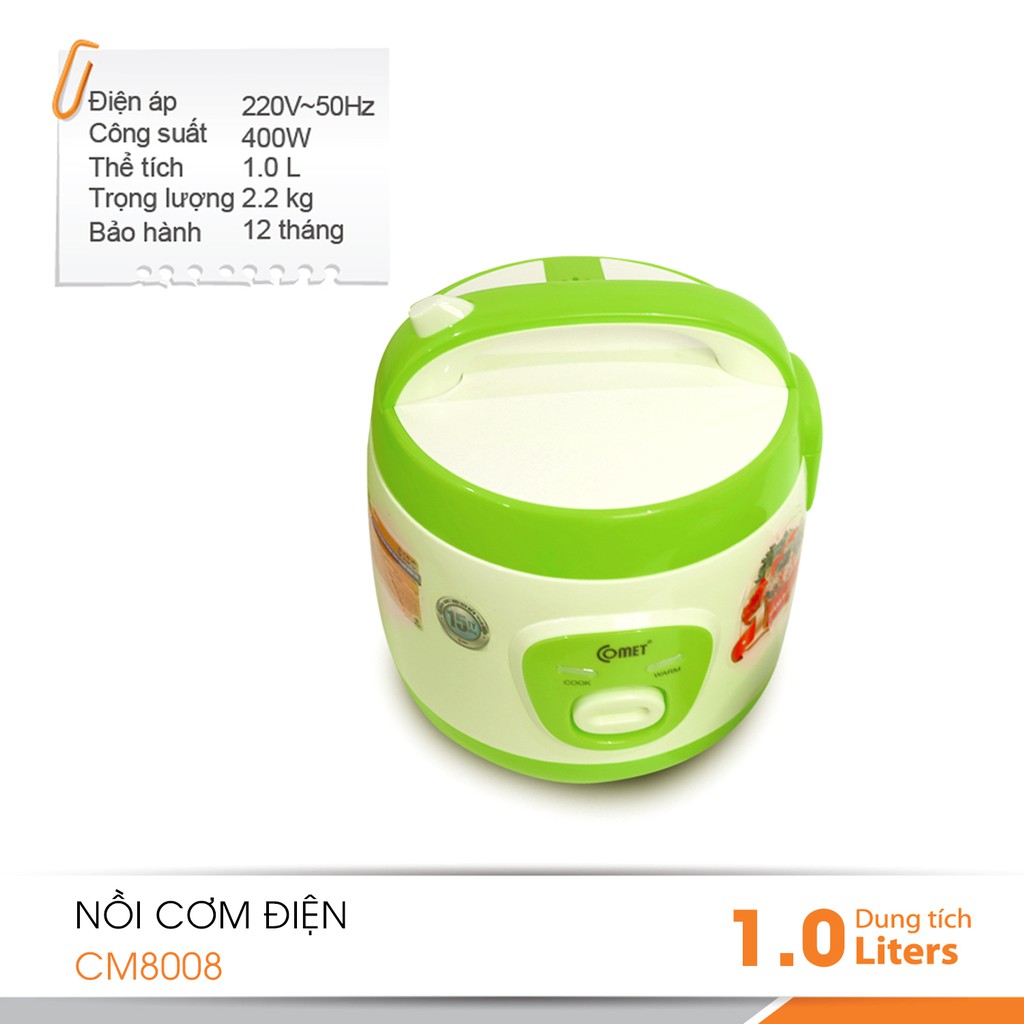 Nồi cơm điện COMET CM8008 - 1L