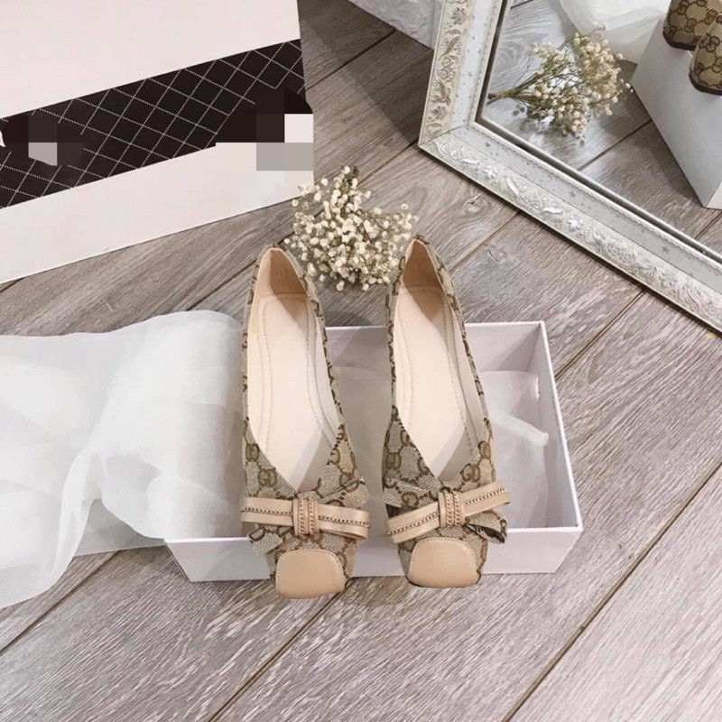 [SẴN HÀNG] (S49) Giầy búp bê G.C.. mũi đắp da