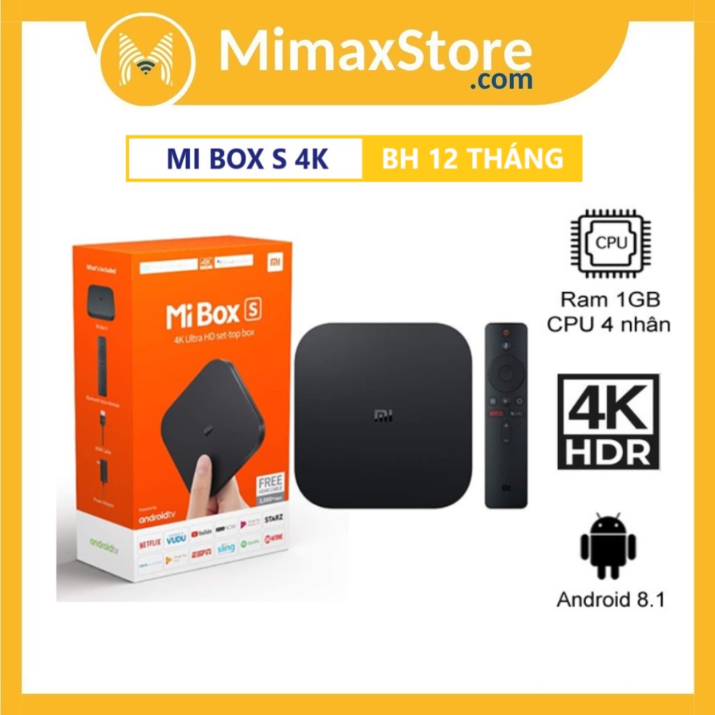 [Hỏa Tốc HCM] [Hỗ Trợ Tiếng Việt] Android TV Tivi Box Xiaomi Mibox S 4K Global | MDZ-22- AB | Bản Quốc tế | Mimax Store