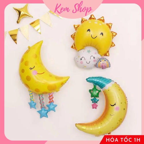 Bóng Mặt Trăng Vàng Tua Rua Size Đại 84CM Siêu Dễ Thương - K189