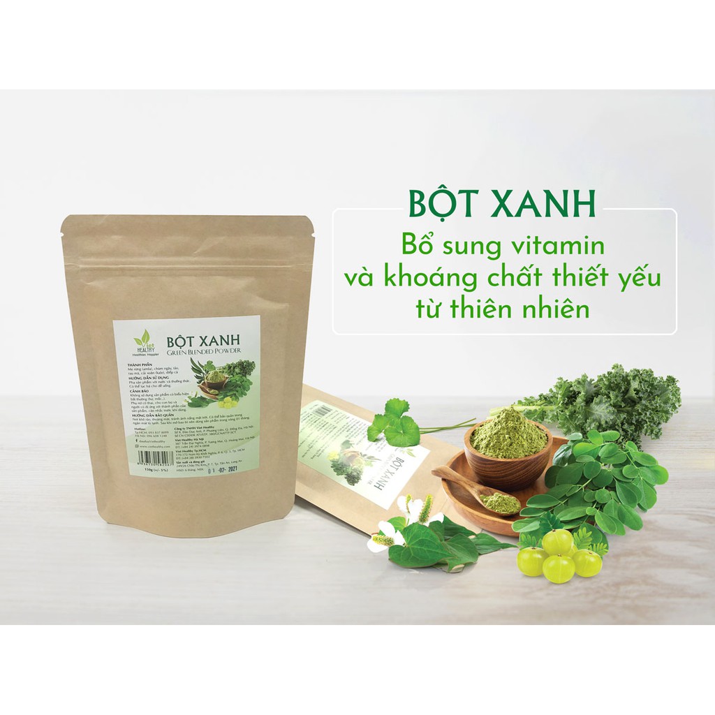 Bột xanh Viethealthy 150gr - Bột xanh Viethealthy cung cấp dinh dưỡng, vitamin khoáng chất, bảo vệ sức khỏe