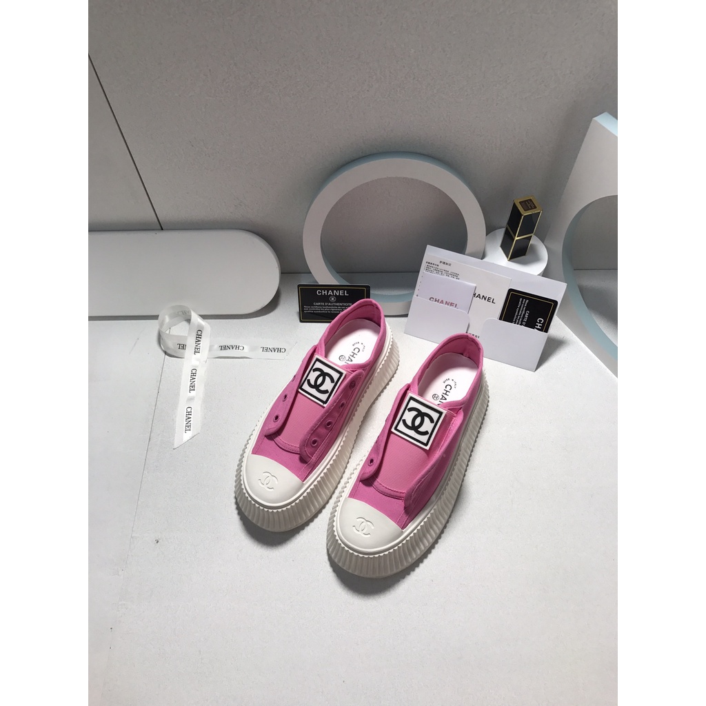 Giày sneaker đế bánh mỳ nữ cao cấp da thật 𝘾𝙝𝙖𝙣𝙚𝙡 𝘾𝙝𝙖𝙣n𝙚𝙡 CN thiết kế thời trang, bắt mắt