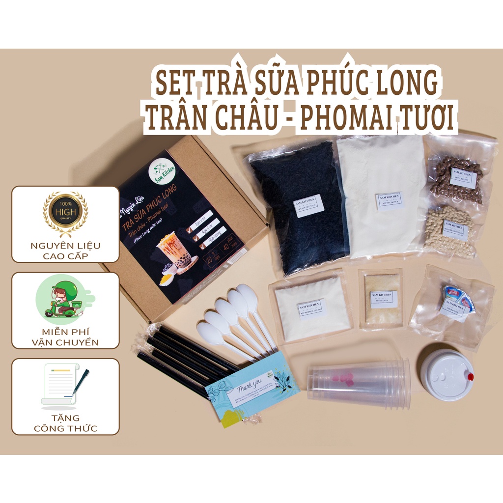 (SET 20-30 LY) TRÀ SỮA TRUYỀN THỐNG TRÂN CHÂU, PHÔ MAI TƯƠI