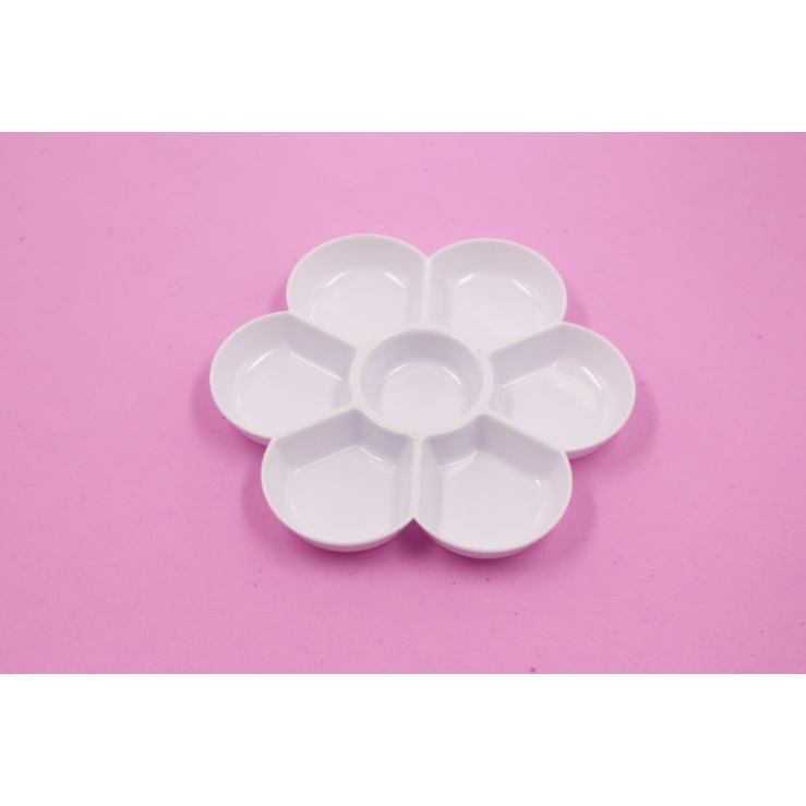 Khay Pha Màu - Chứa Màu Palette Hình Hoa Chuyên Dụng Cho Màu Nước - Màu Arcrylic Đường Kính 16.5 cm