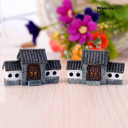 Set 3 Mô Hình Ngôi Nhà Búp Bê Bằng Gỗ Dùng Trang Trí Sân Vườn Diy