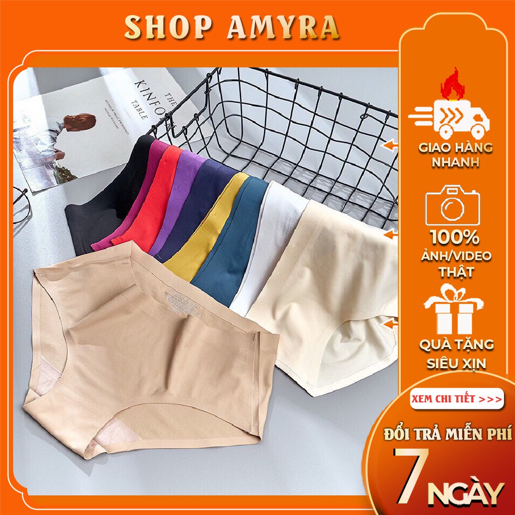 Quần Lót Su Nữ không đường may tập Gym, thể thao, Yoga thông hơi mềm mịn AMYRA QL00789