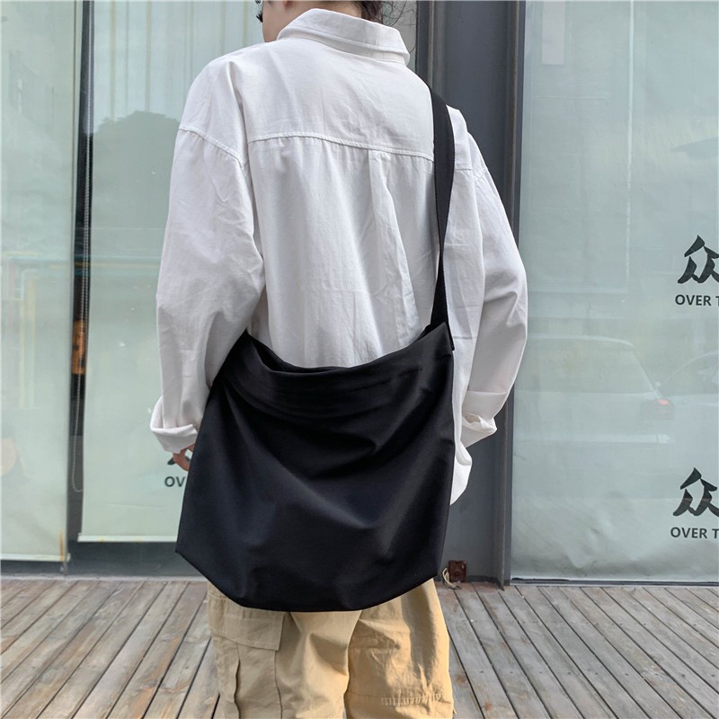 Túi đeo chéo nữ buộc dây vải canvas túi đeo vai đi học đi chơi phong cách Hàn Quốc -Hakastore