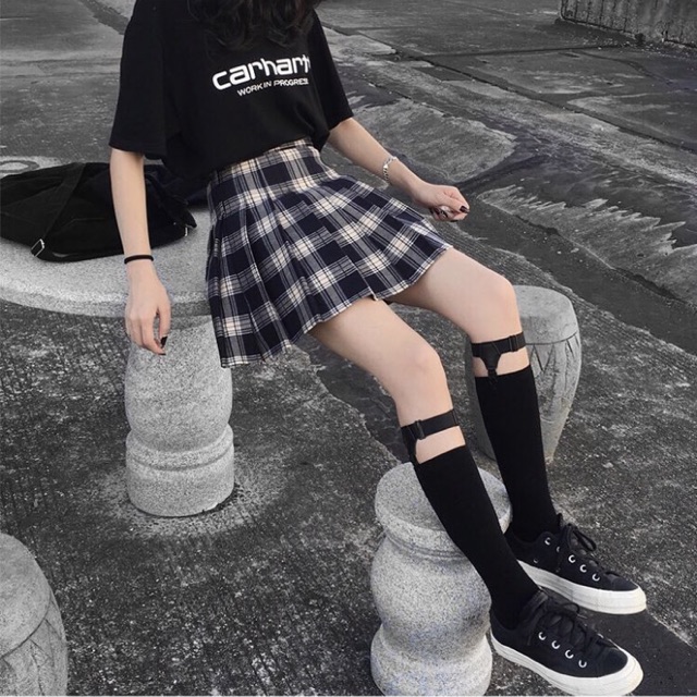 Chân váy tennis caro