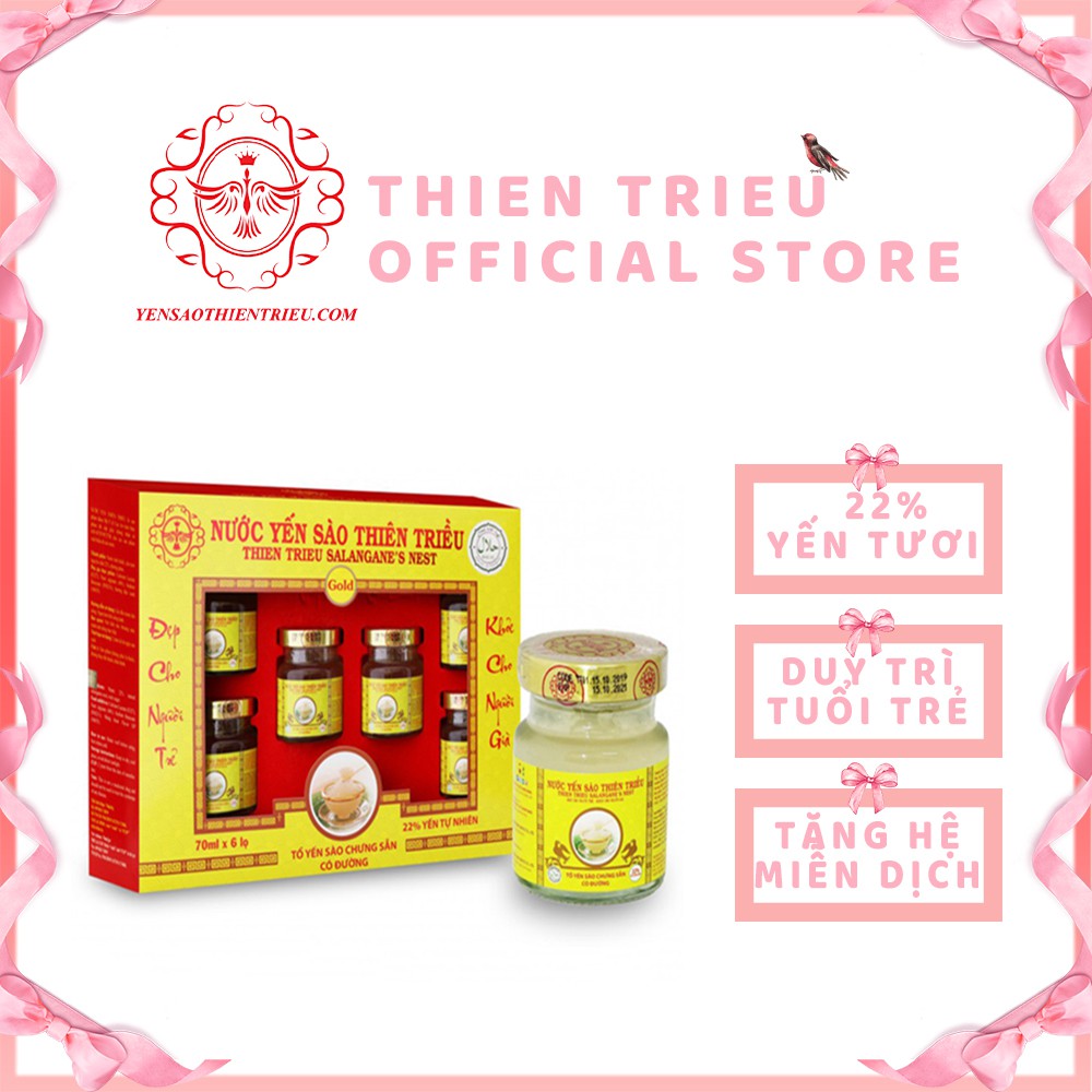 [FREESHIP]Nước Yến Sào Thiên Triều cao cấp 22% yến tươi ❤️️  (Có đường GOLD Hộp 6 lọ )❤️️ 70ML/Hũ | BigBuy360 - bigbuy360.vn
