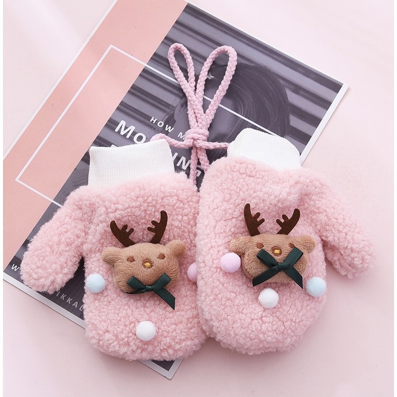 Găng tay lót lông dành cho bé trai bé gái 6-12 tuổi ấm áp mùa đông mã T36 noel giáng sinh