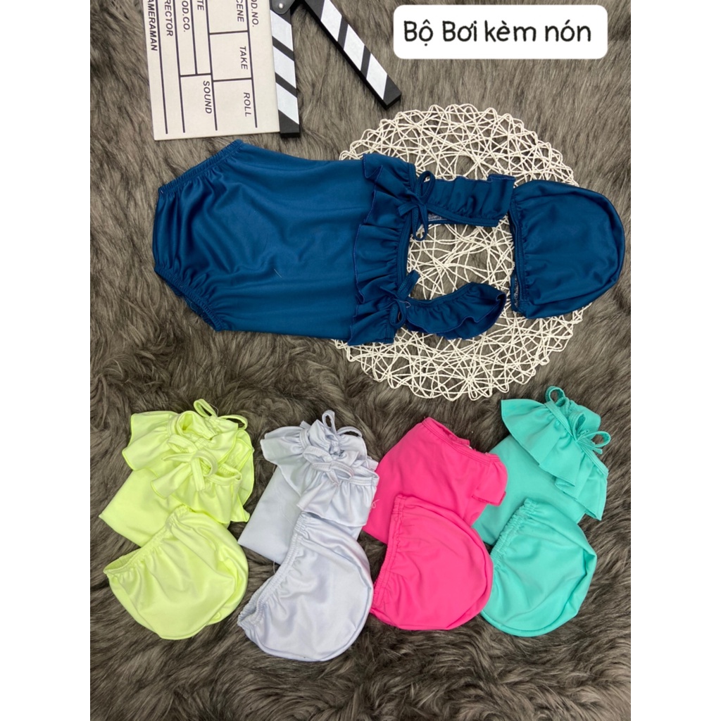 set đồ bơi bé gái kèm nón