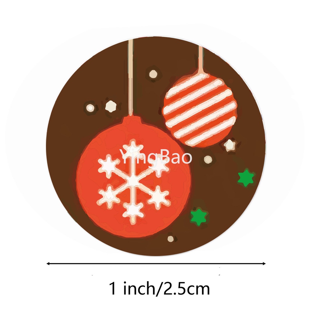 Set 500 Miếng Dán 2.5cm Họa Tiết Hoạt Hình Trang Trí Giáng Sinh / Năm Mới