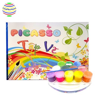 Combo Tập Vẽ A4 - Bộ Màu Nước 12 Màu Cho Bé