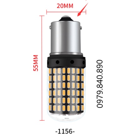 1 Bóng đèn Led Canbus xi nhan ô tô T20 chân dẹp 7440 hoặc chân tròn BAU15s