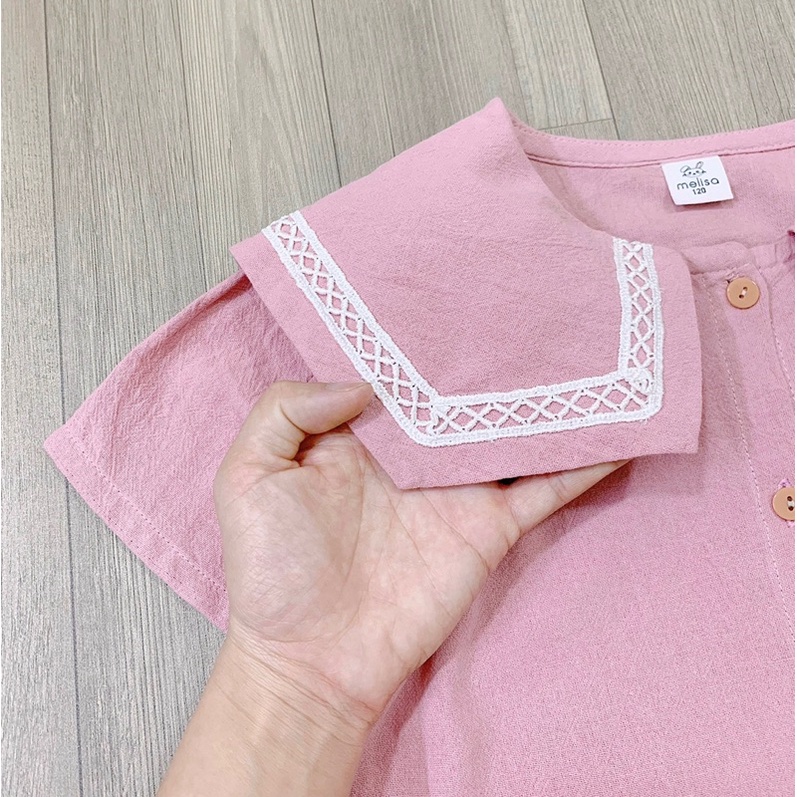 Bộ hồng Melisa cổ thuỷ thủ - HÀNG SALE KO ĐỔI TRẢ