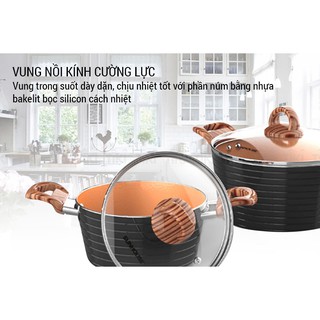 BỘ NỒI CERAMIC ĐÁY TỪ SUNHOUSE SHG2003MCA