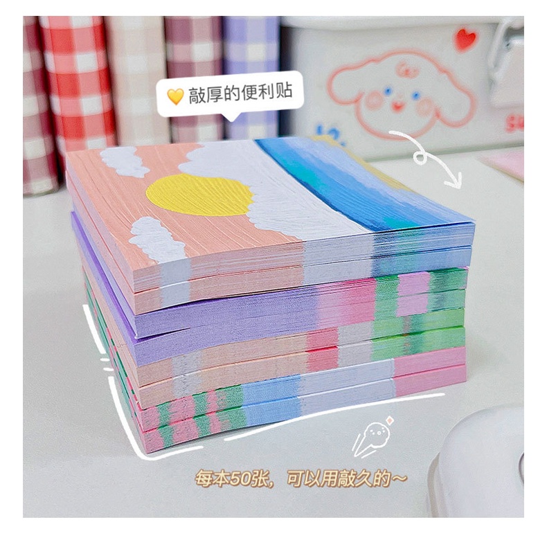 Giấy note nhớ ghi chú bản vuông dán hình động vật dễ thương nhiều màu cho bé học sinh