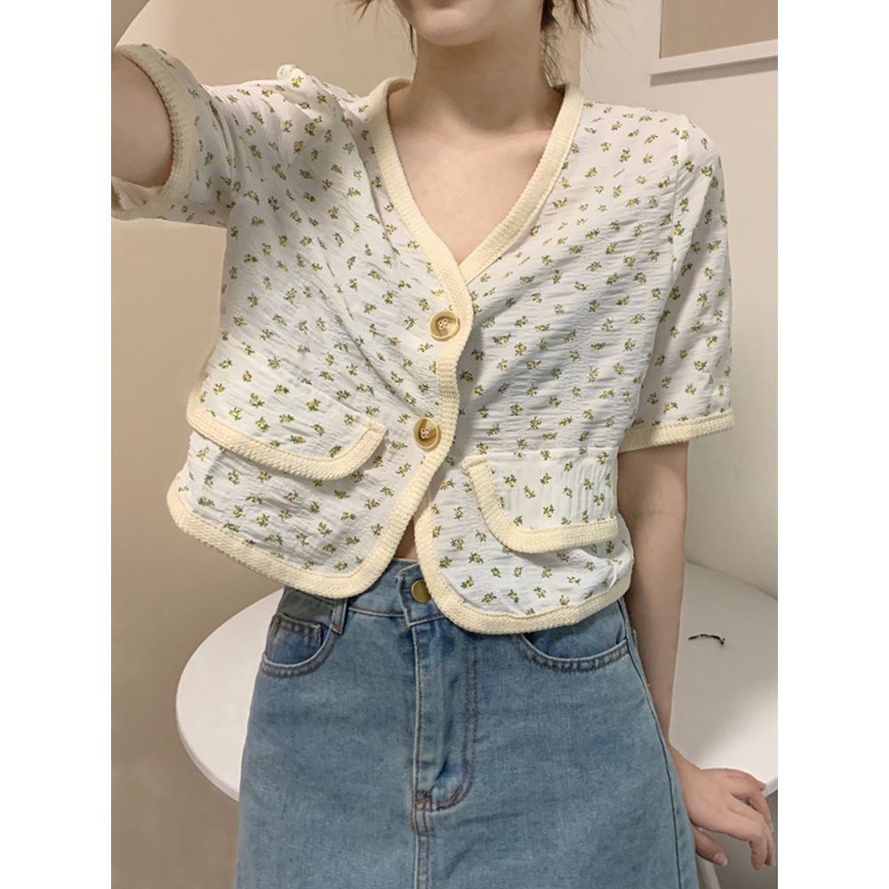 áo blouse cổ điển kiểu Pháp, sơ mi nữ thiết kế thích hợp, xu hướng giản dị Hàn Quốc mùa hè năm 2021