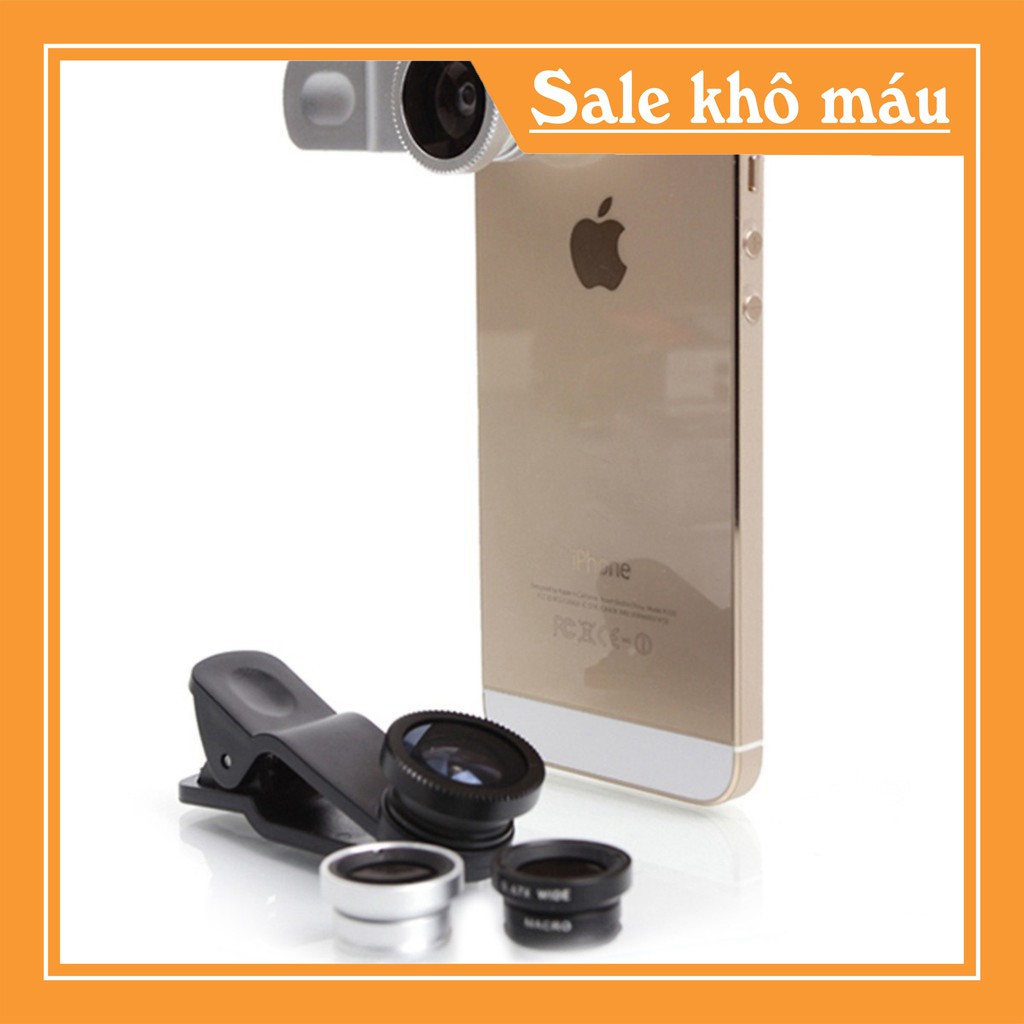 Bộ Lens Chụp Ảnh Cận Cảnh Cho Điện Thoại 3 Trong 1 giá rẻ
