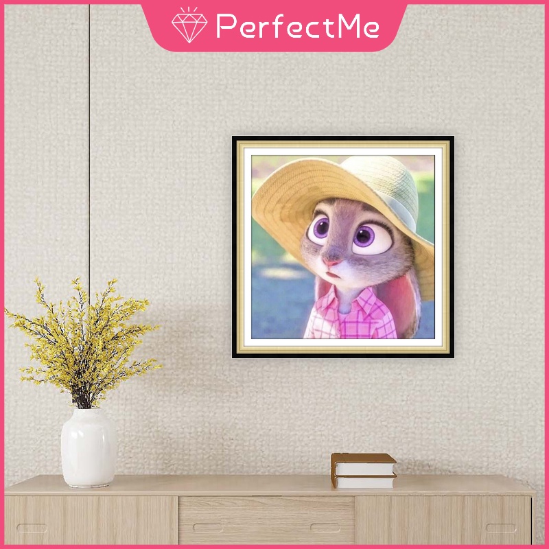 Bộ tranh đính đá 5D họa tiết Zootopia Judy và Nick độc đáo DIY 30x30cm