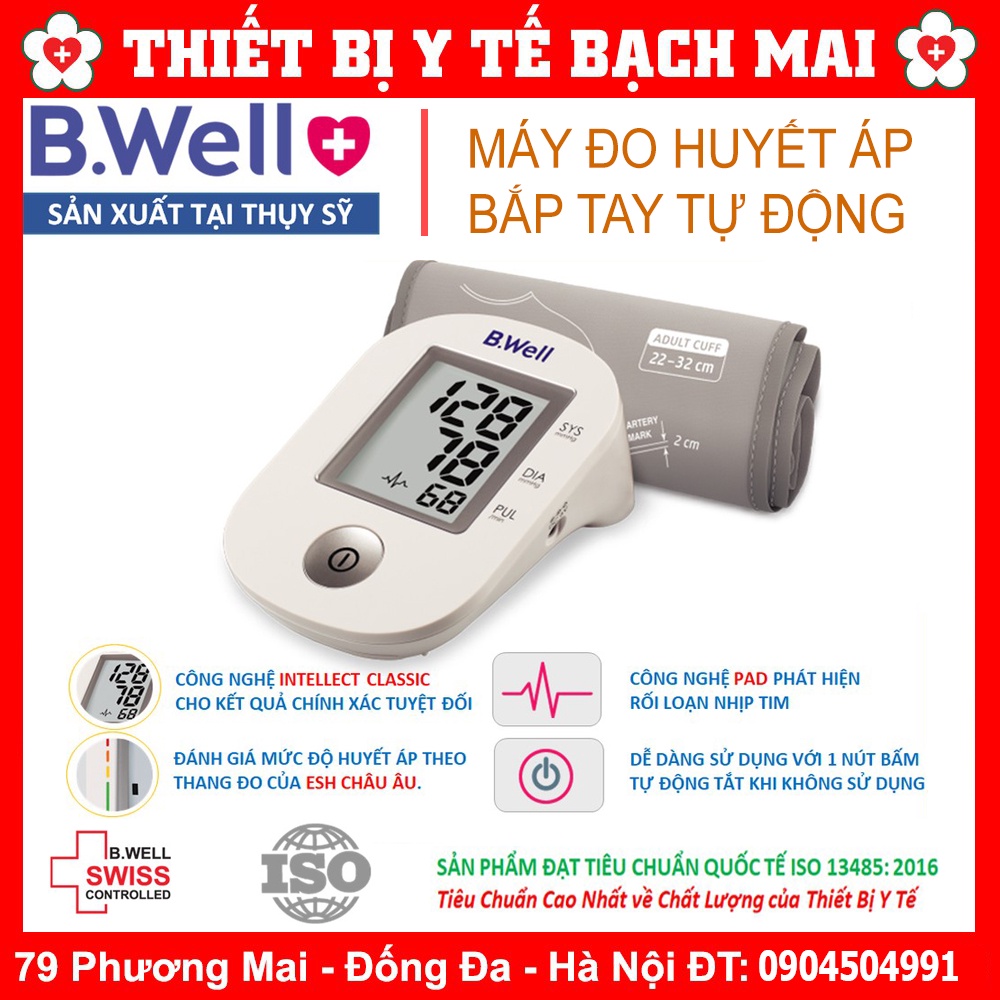 Máy Đo Huyết Áp Tự Động Bắp Tay B Well PRO-33 Chính Hãng Thuỵ Sĩ