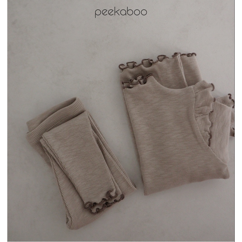 (Chính hãng) Bộ rời dài tay cánh tiên cotton gân thu đông Sharon PEEKABOO made in Korea bé gái bánh bèo BABY KOREA