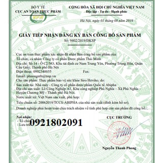 TPCN heviho dạng siro giảm ho long đờm