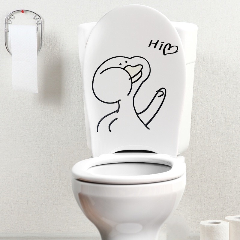 Miếng Dán Trang Trí Nhà Tắm Họa Tiết Chú Vịt Hoạt Hình Vui Nhộn