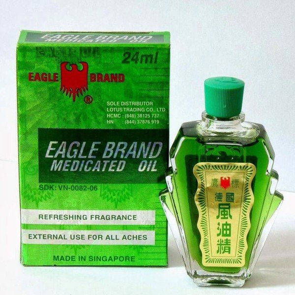 (LOẠI 2 NẮP CỦA MỸ) Dầu gió Con Ó Eagle Brand Medicared Oil 24ml