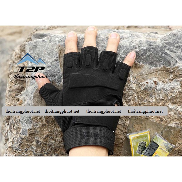 Găng tay blachhawk cụt ngón đi phượt + Tặng kèm găng tay chống nắng trị giá 50k!
